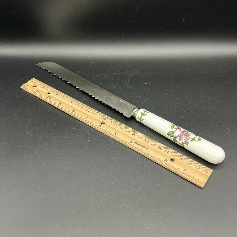 Portmeirion Botanic garden Serrated‎ Bread Knife Floral Design Porcelain Handle